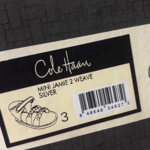 NEW Cole Haan Baby Toddler Silver Braided Sandals Jamie - Picture 5 of 5